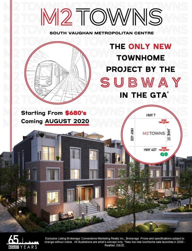 M2 Towns at South Vaughan Metropolitan Centre - Starting from $680s